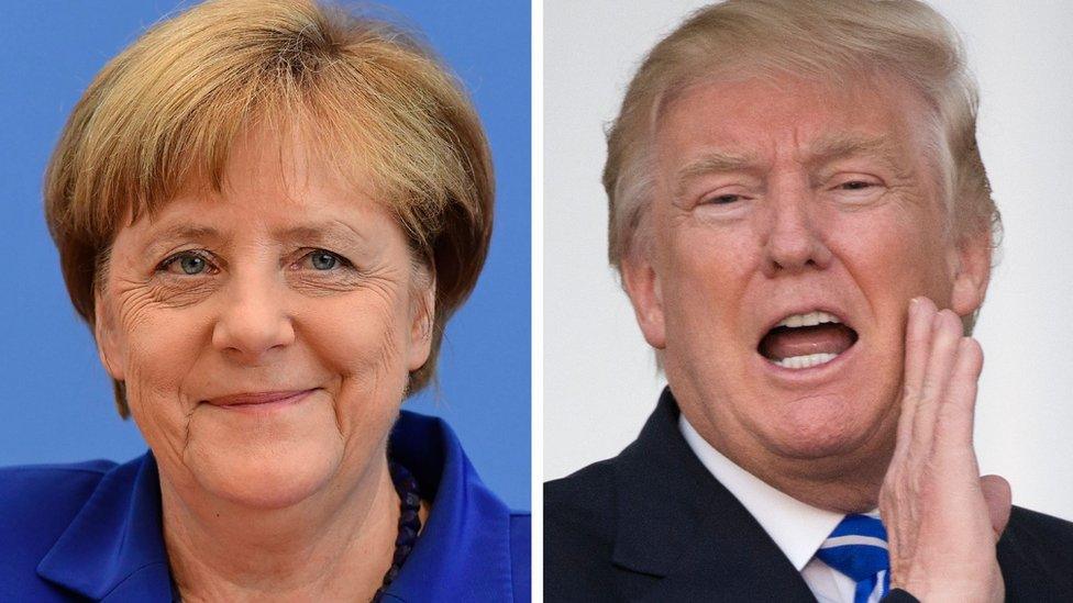 Angela Merkel and Donald Trump