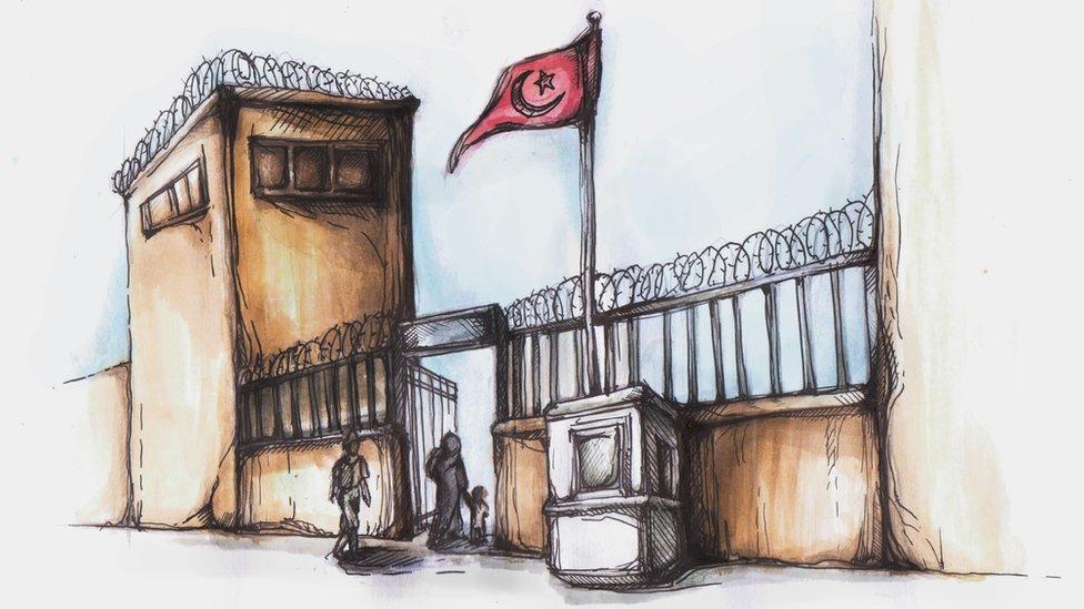 Illustration of a detention centre in Turkey