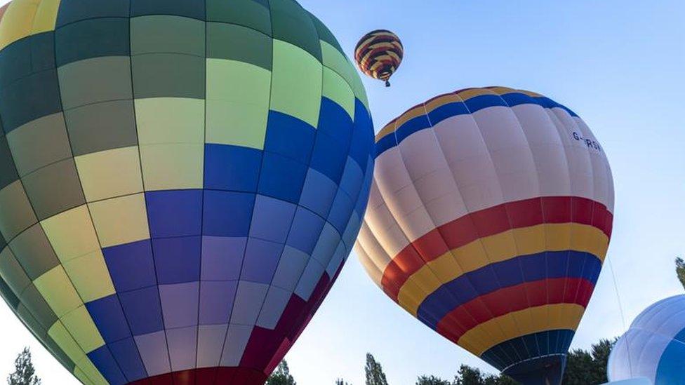 Hot air balloons above Telford