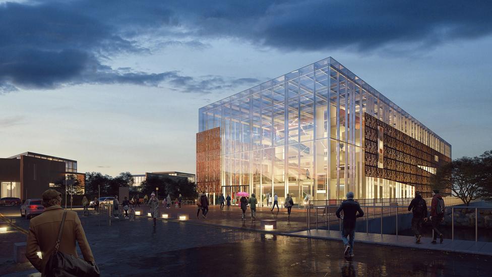 Artist impression of museum in Cardiff Bay