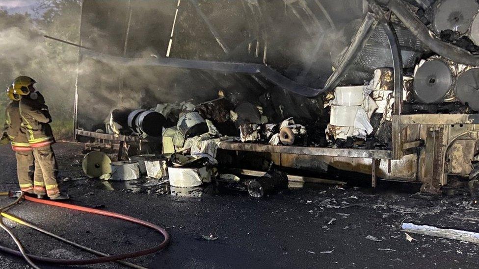 Lorry fire on the A1(M)