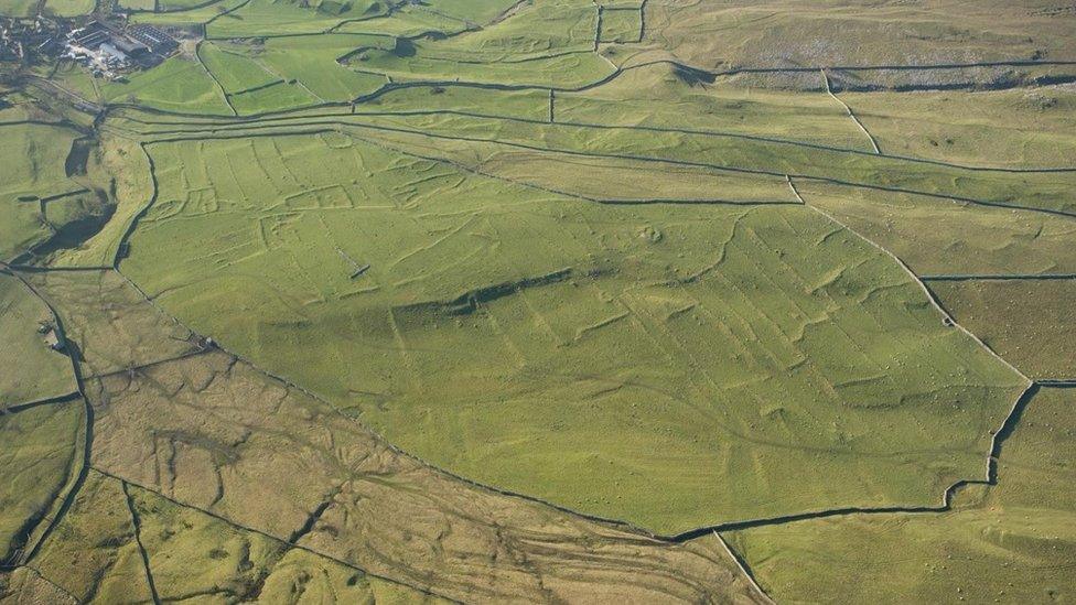 Remains seen beneath a field at Grassington