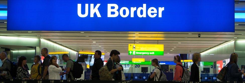 Border controls at Terminal 2, Heathrow Airport