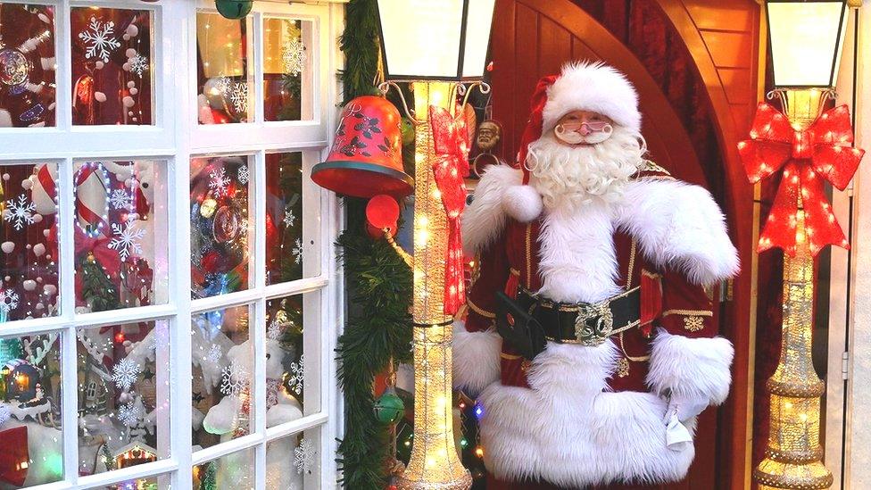 The Welsh Santa at his grotto in Gelligaer