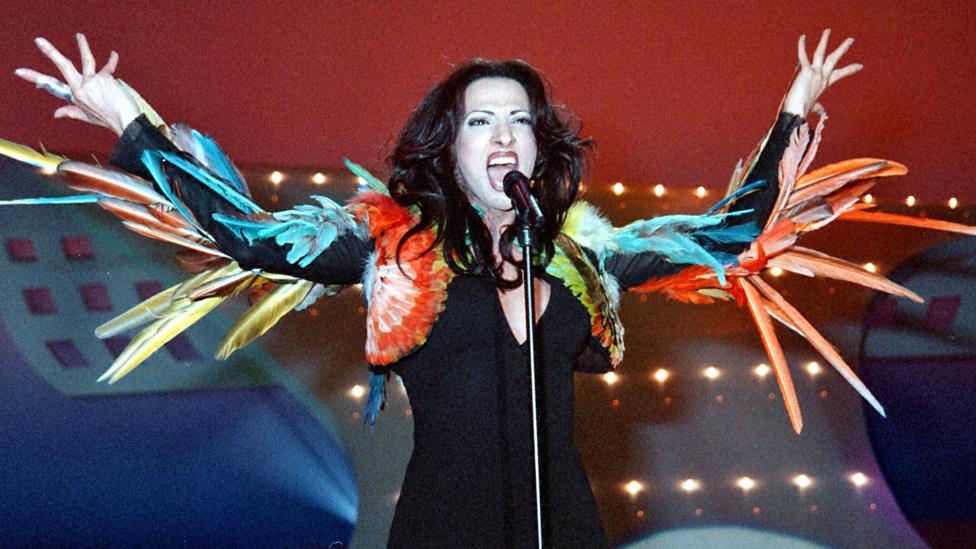 Dana International at Eurovision 1998 in Birmingham