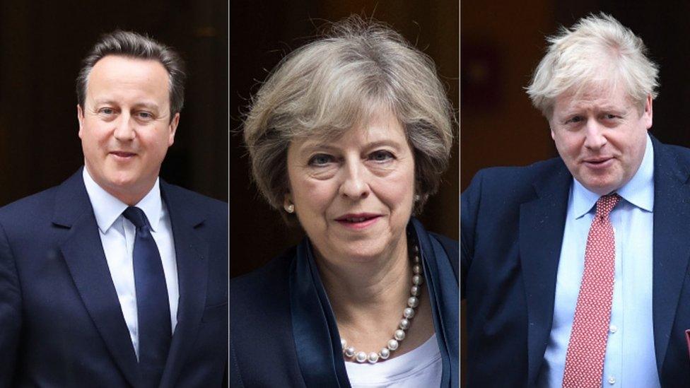 David Cameron, Theresa May, Boris Johnson