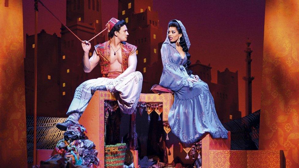 Dean John-Wilson and Jade Ewen in Aladdin