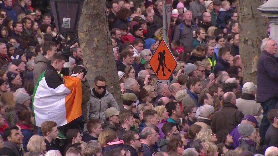 Many thousands lined the streets of Dublin for the commemorations