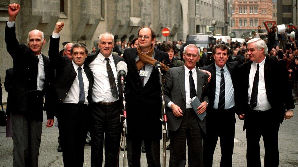 The Birmingham Six - Paddy Hill, Gerry Hunter, Johnny Walker, Hugh Callaghan, Richard McIlkenny and Billy Power