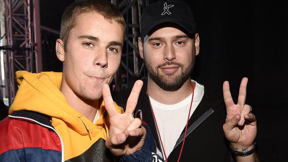 Justin Bieber and Scooter Braun