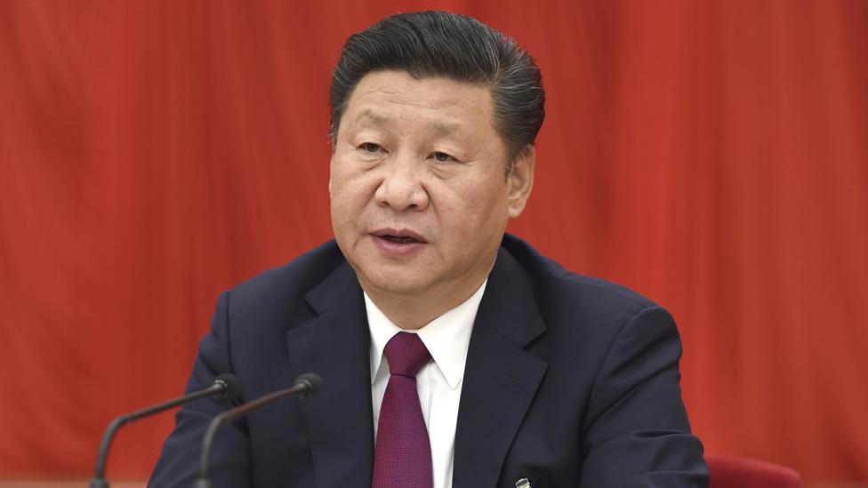 In this photo released by Xinhua News Agency, Chinese President Xi Jinping, also general secretary of the Communist Party of China (CPC) Central Committee, speaks at the Sixth Plenary Session of the 18th CPC Central Committee, in Beijing on Thursday, Oct 27, 2016