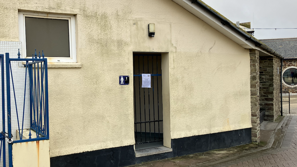 A toilet block in Looe