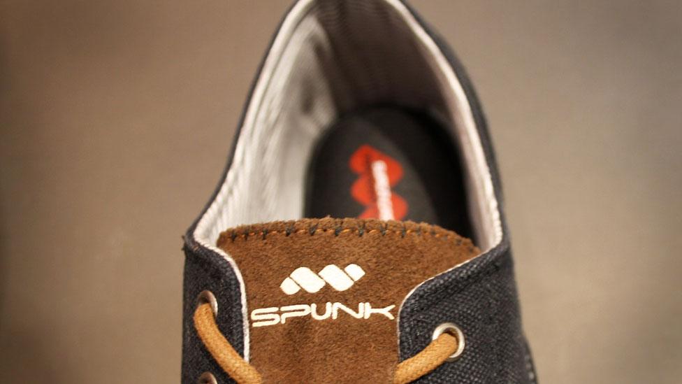 Shoe with Spunk logo