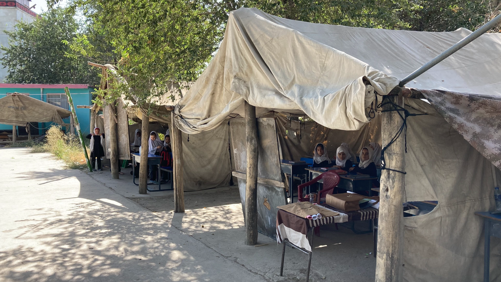 Tents in the Manouchehri school playground