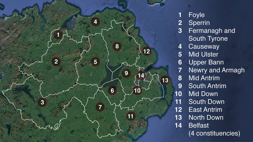 The proposed new boundaries in Northern Ireland