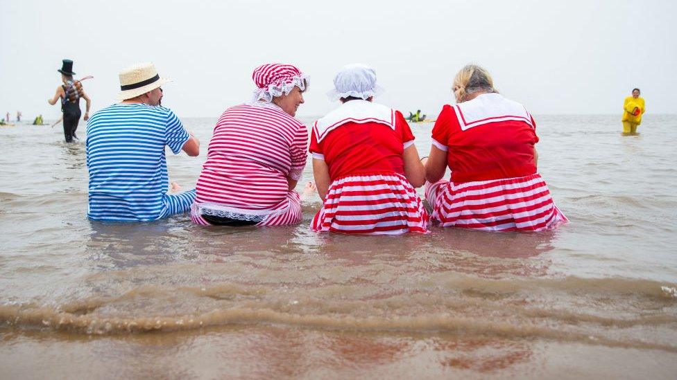 Swimmers at Barry Island