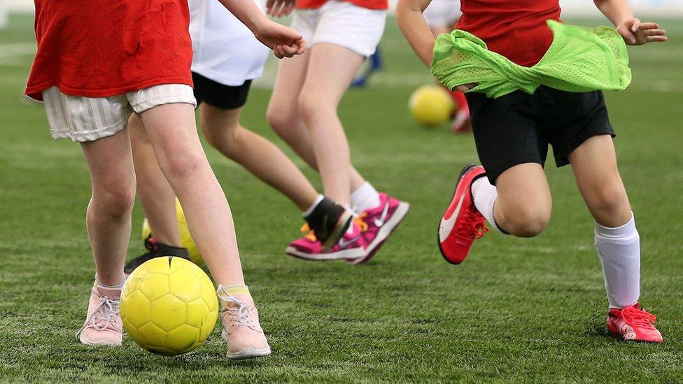 Children playing football