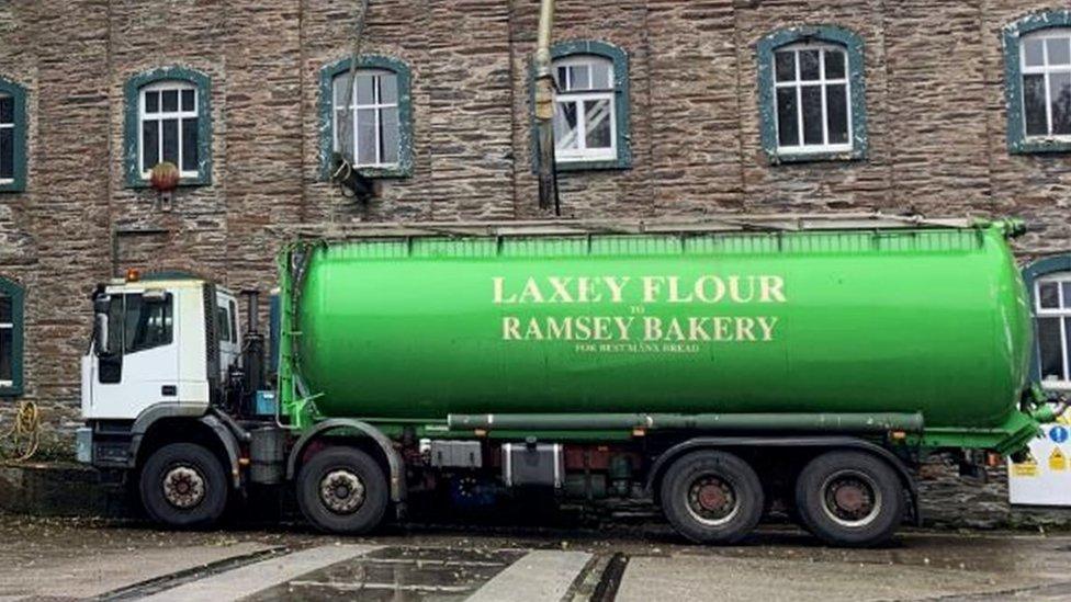 Laxey Glen Mill and flour tanker