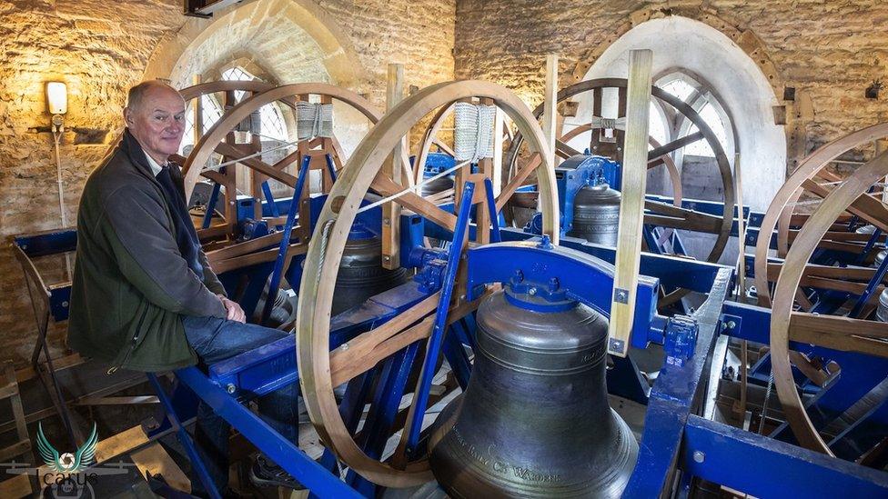 Andrew Woolley sat by the church bells