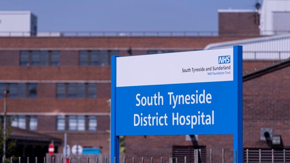 South Tyneside District Hospital sign