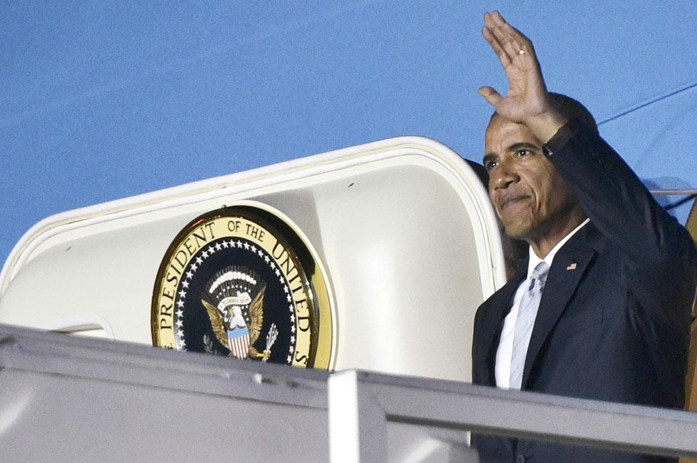 Barack Obama arrives in Poland