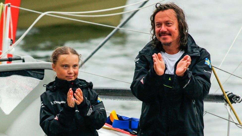 Greta Thunberg and her father Svante Thunberg