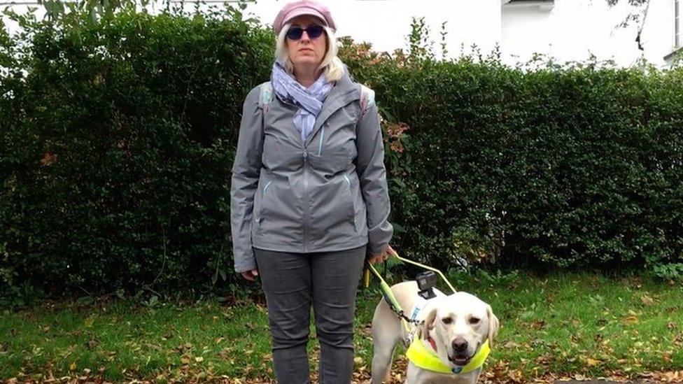 Sian Healey with guide dog Uri