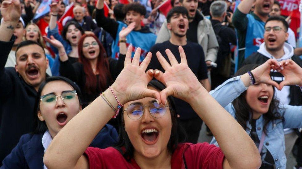 Supporters at the Kilicdaroglu rally