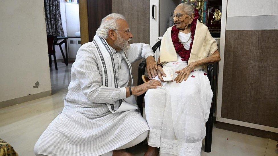 PM Modi seen with his mother in June