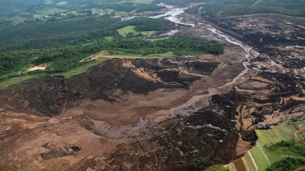 Aerial view of the Brumadinho dam