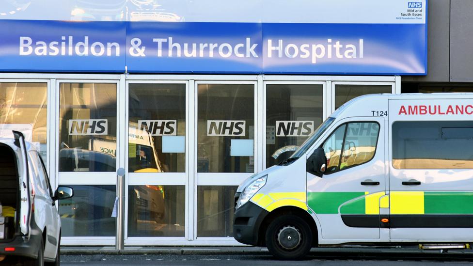 A general view of the Basildon and Thurrock Hospital on 17 December 2020 in Basildon, England