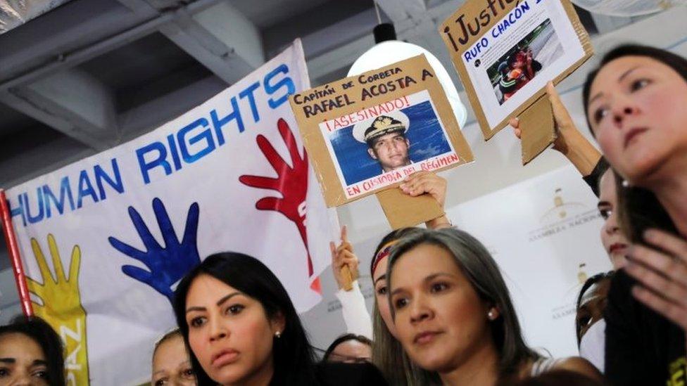 A human rights protest in Caracas on 4 July 2019