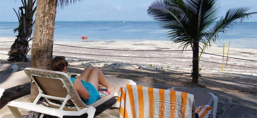 Tourist on beach