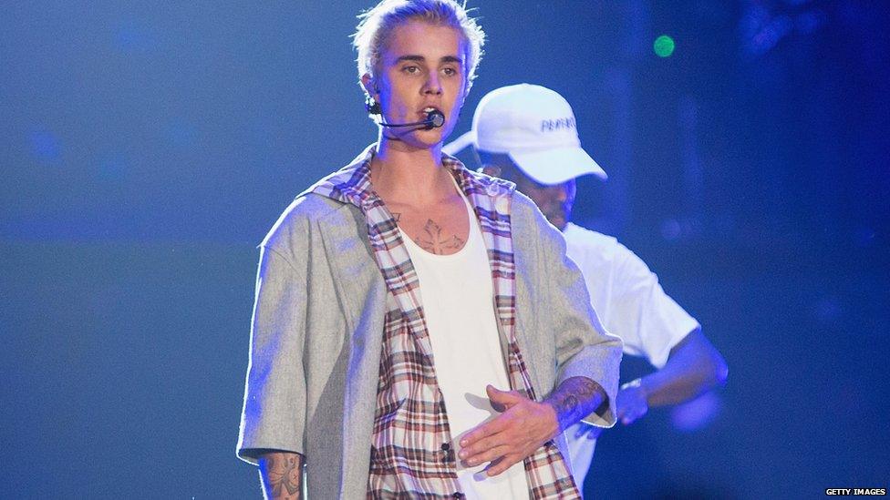 Justin Bieber performing