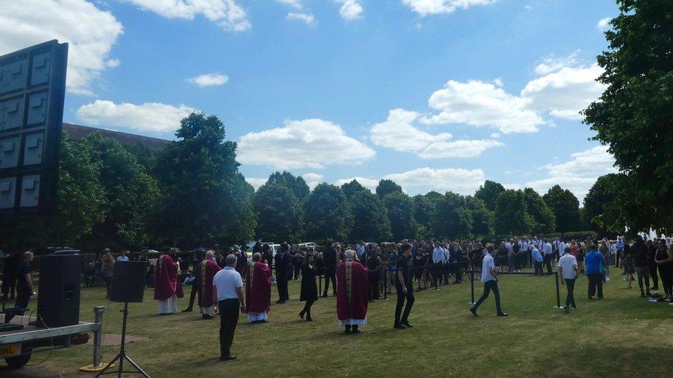 Kajetan Migdal's funeral was livestreamed in Broadway Gardens. Letchworth