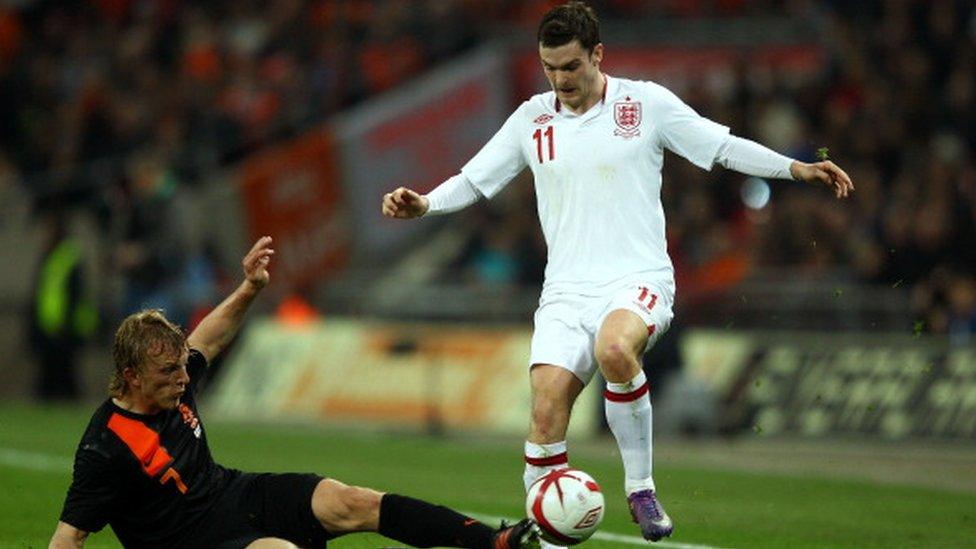 Adam Johnson playing for England