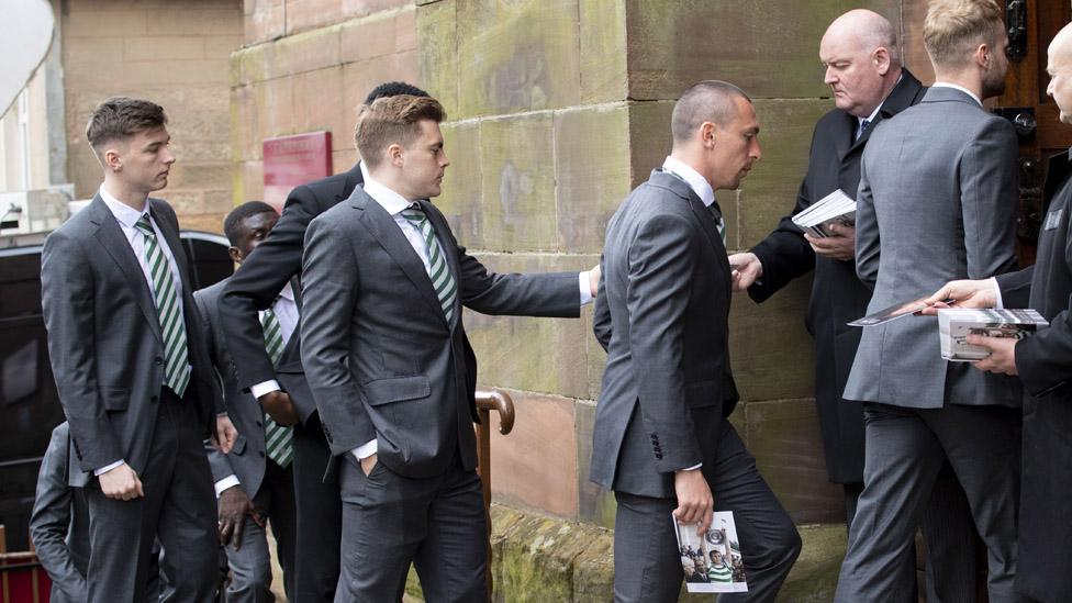 Celtic players arrive