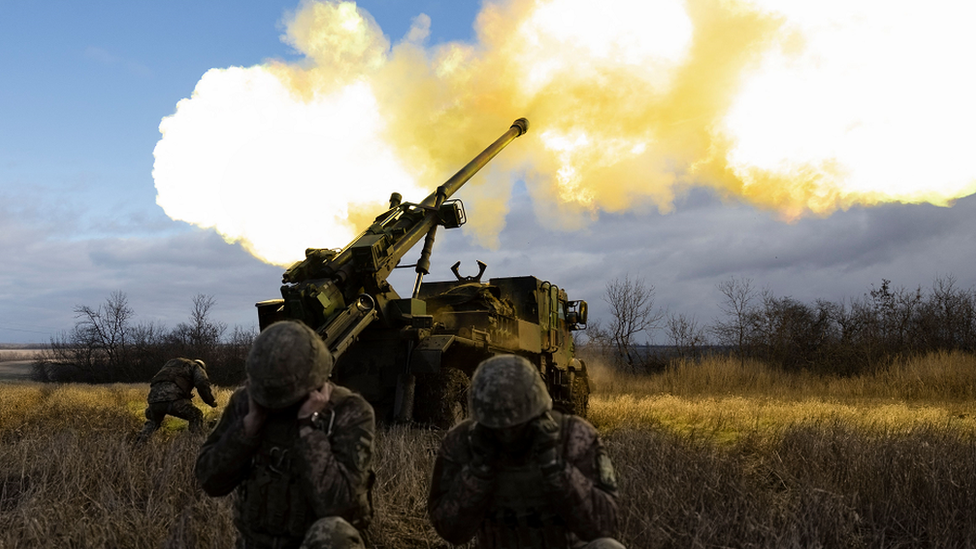 Caesar artillery being used by Ukrainian troops