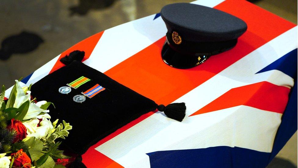 Flt Sgt Brown's coffin