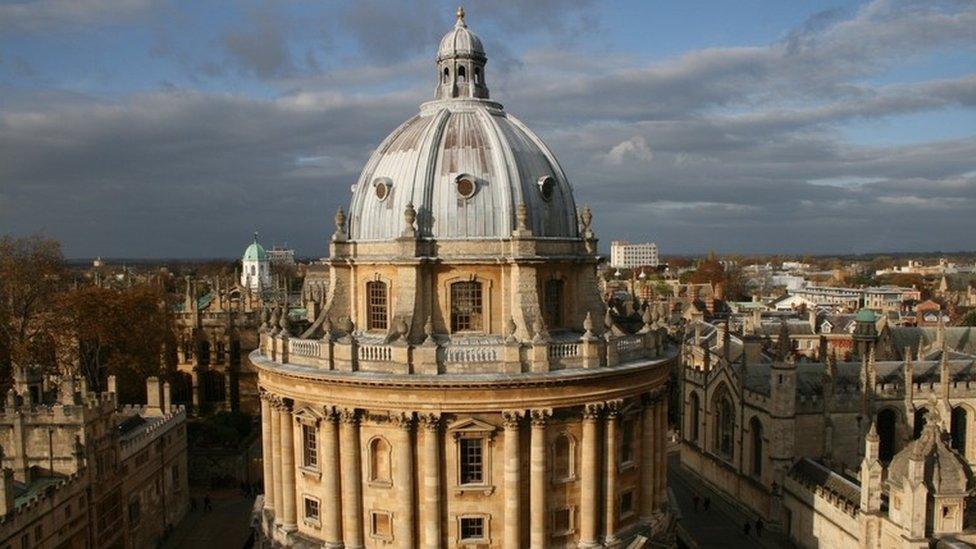 A picture of the library at Oxford