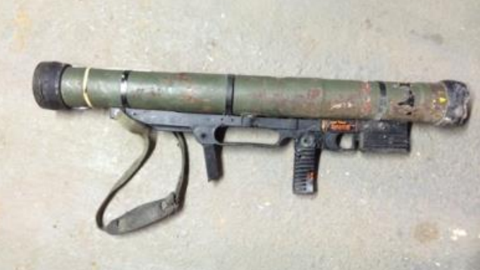 The rocket launcher that was recovered in the amnesty