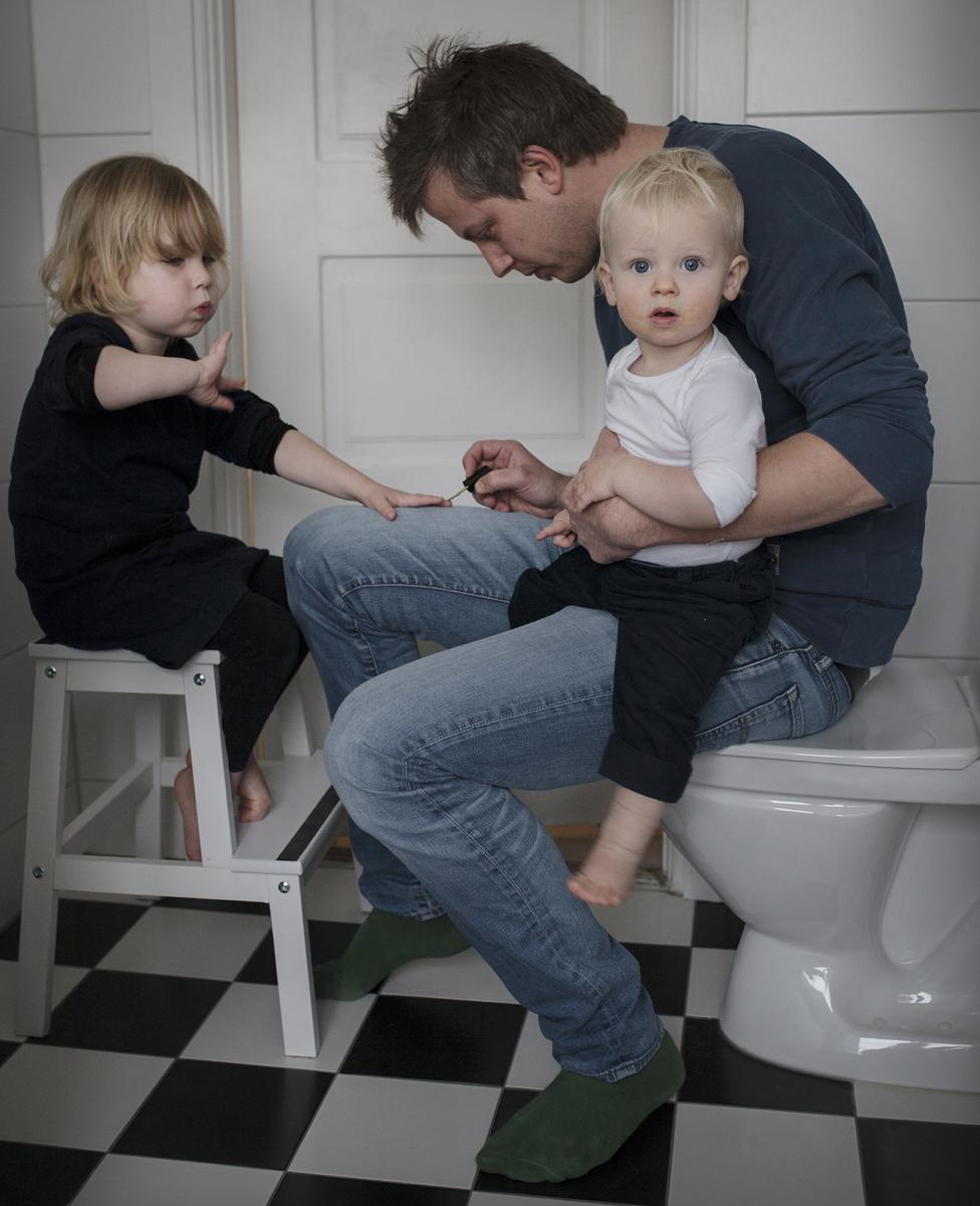 Father with two children