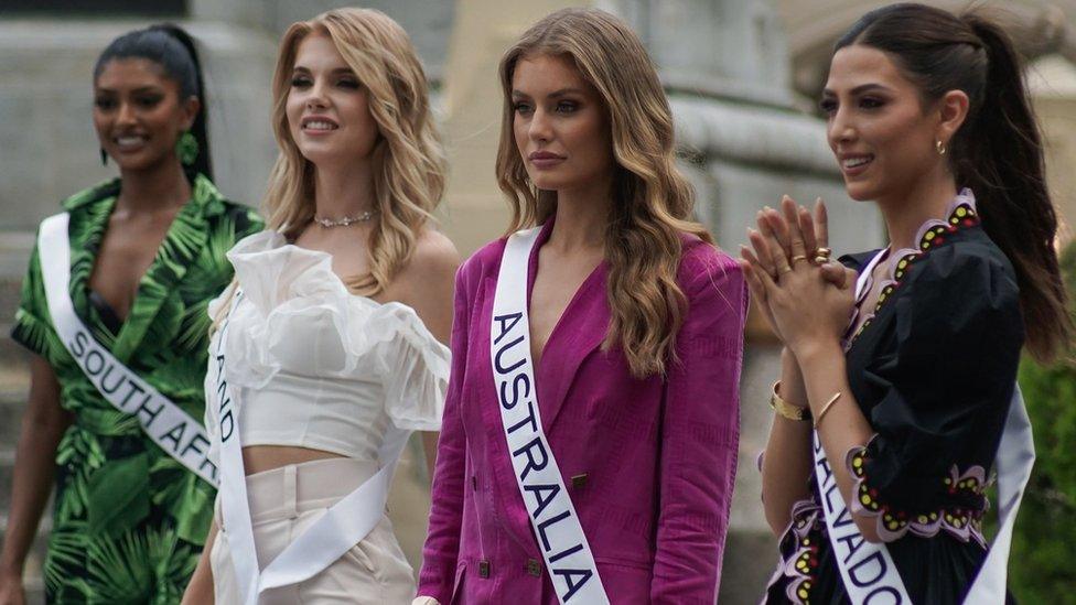 Contestants for Miss Universe 2023 of South Africa, Poland, Australia and El Salvador.