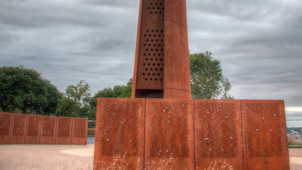 Memorial Spire and wall of names