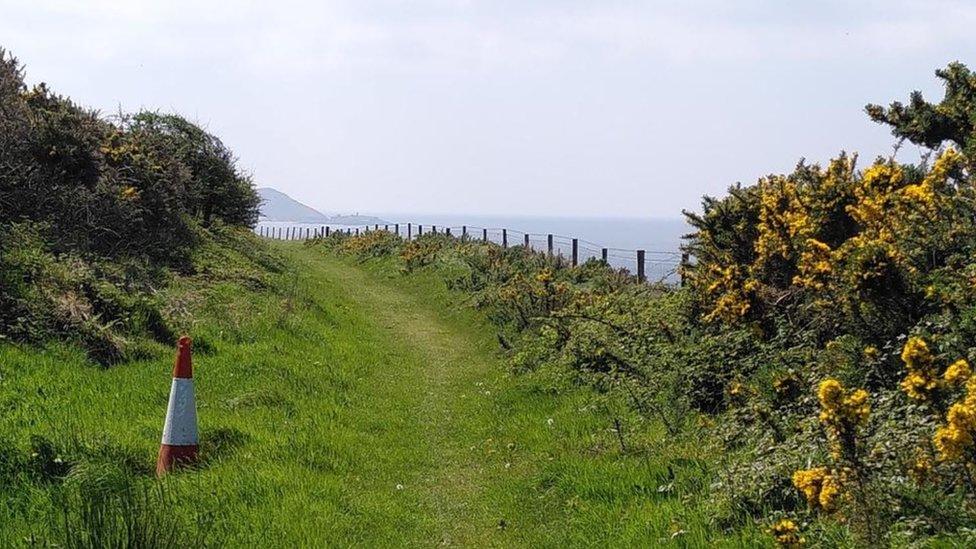 An abandoned cone on the Raad Ny Foillan footpath