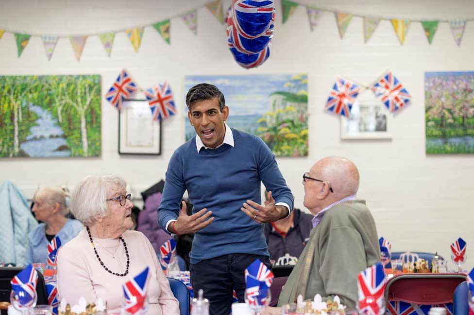 Rishi Sunak at the Mill End Community Centre in Rickmansworth, Hertfordshire