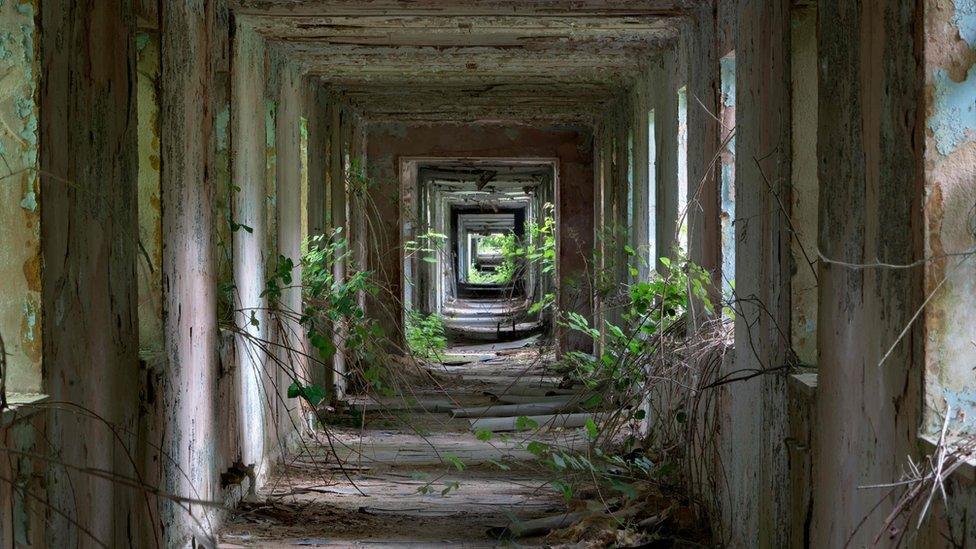 A corridor in an RAF base