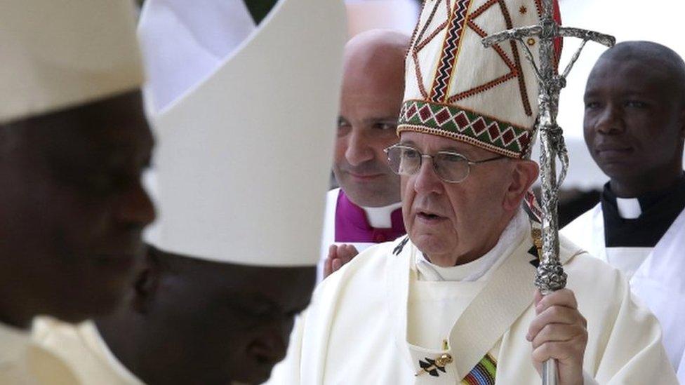 Pope talking to bishops