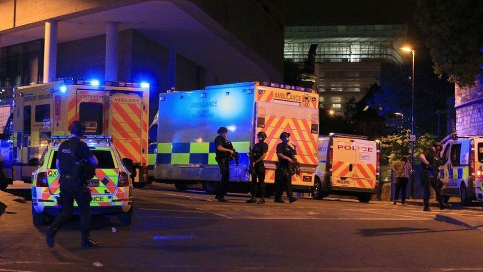 Armed police at Manchester Arena