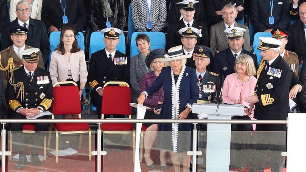 The aircraft carrier was named by Camilla, the Duchess of Rothesay